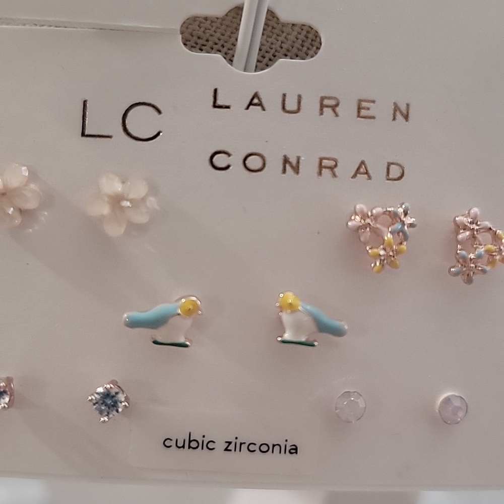 Cottagecore Style Lauren Conrad Cubic Zirconia Earring Set - Picture 2 of 2